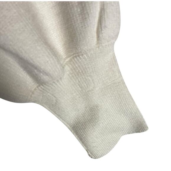NWT Women's Lillusory White Pullover Half Button Mock Neck Viscose Sweater Med - Picture 2 of 6